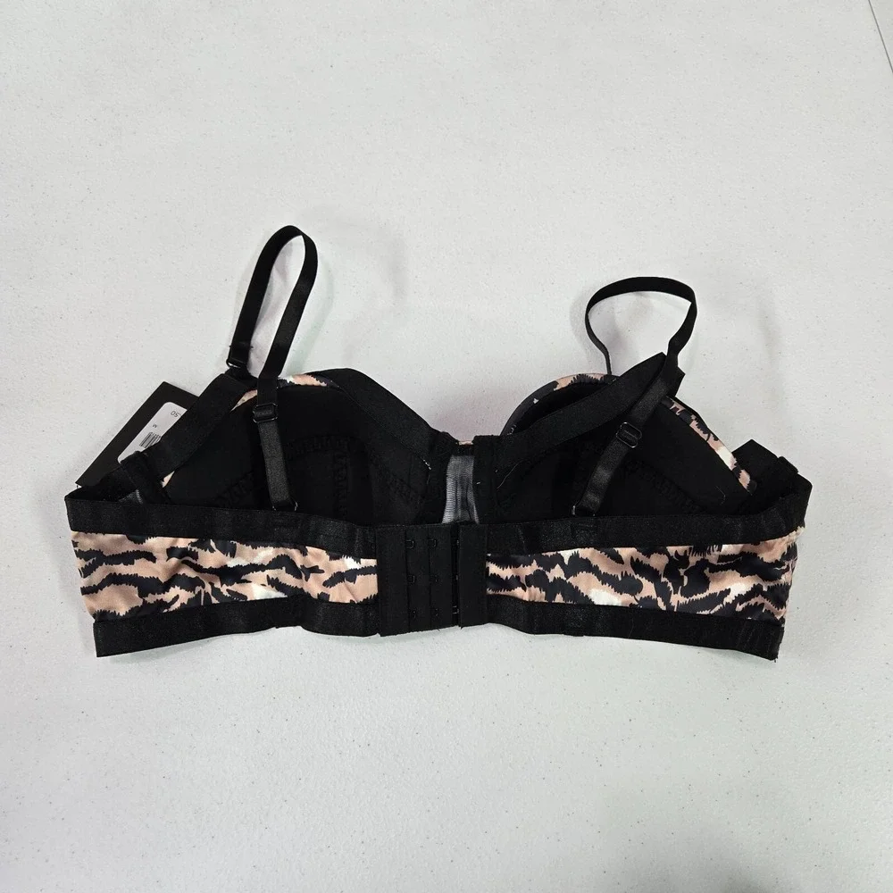 Fredericks Of Hollywood Women Bra Medium Beige Animal Print Zalia Balconette NWT
